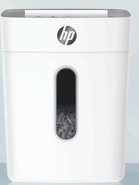 惠普（HP）4级保密办公家用碎纸机文件粉碎机 （单次6张 连续碎5分钟 15L 可碎卡碎订书针 智能光感）W1505CC 